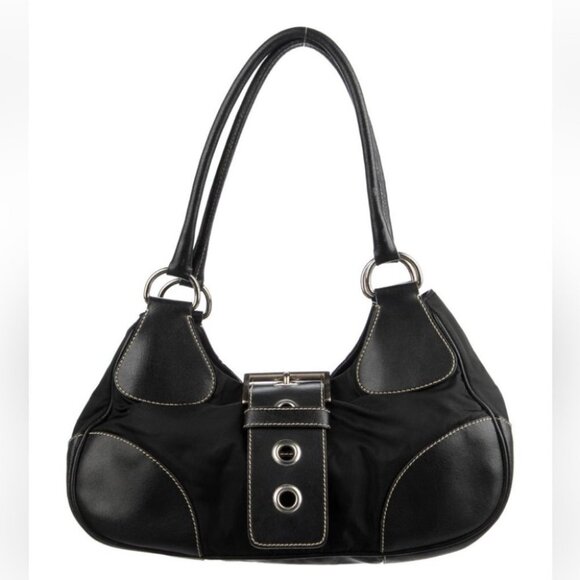 Authentic Vintage 2002 Prada Re-Nylon Y2K Purse Tessuto Moon Bag - Picture 2 of 16